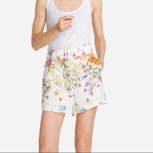 Johnny Was Bloom High Waisted Linen Short M NWT